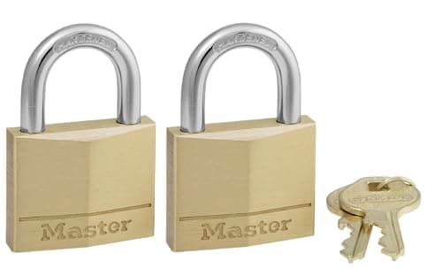Master Lock 140T Solid Brass Padlock, 2 Pack