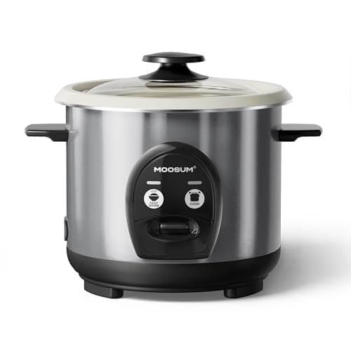 Moosum Compact Rice Cooker 0.6L Stainless Steel
