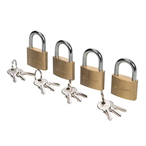 Silverline 675152 Brass Padlock 4-Pack