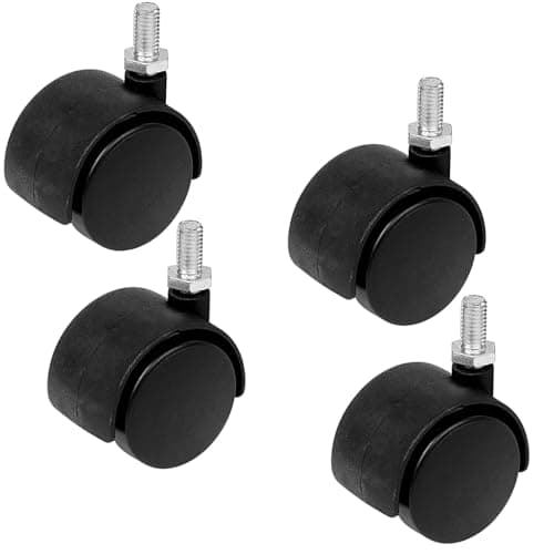 Keypak 40mm Black Twin Wheel Castors - 4 Pack