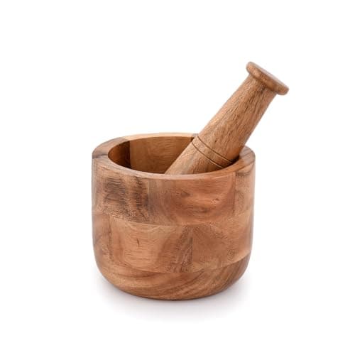 Samhita KC105 Acacia Wood Mortar & Pestle