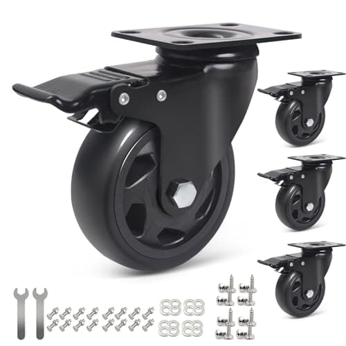 RRIUTO 100mm Heavy Duty Swivel Castor Set