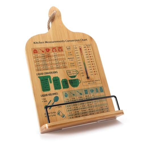 Opaceluuk cpj Bamboo Cookbook Stand with Conversion Chart