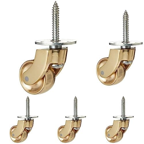 Merriway BH01574 Brass Screw Castor 30mm - 5 Pack