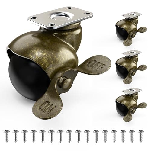 HOLKIE 50mm Ball Castor Wheels Brass Antique PBQL2T