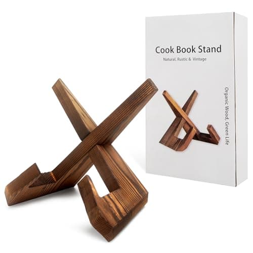Masteymoh Rustic Wooden Cookbook Stand Brown