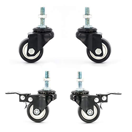 FPM Direct 4 Black Swivel Castor Wheels with Brakes