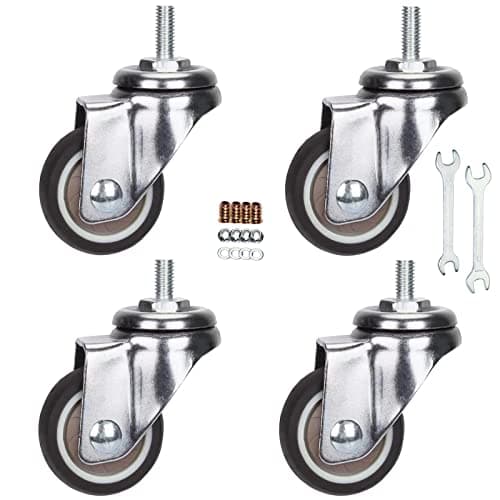 Yeweke M6 Threaded 1.5-Inch TPR Swivel Castors