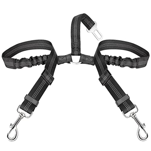 Lukovee Double Dog Reflective Bungee Car Seatbelt