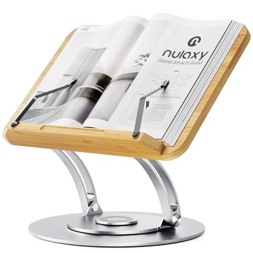 Nulaxy RS05 Rotating Cookbook Stand Silver