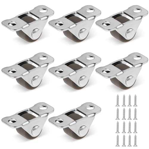 Hariendny 8-Pack Mini 0.5-Inch Rubber Castor Wheels