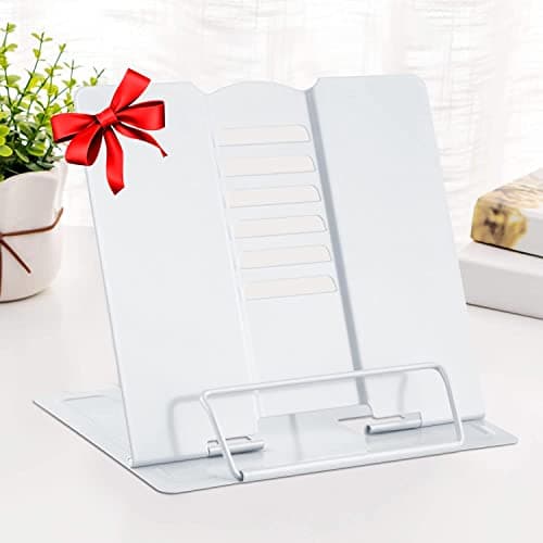 MSDADA White Metal Adjustable Cookbook Holder