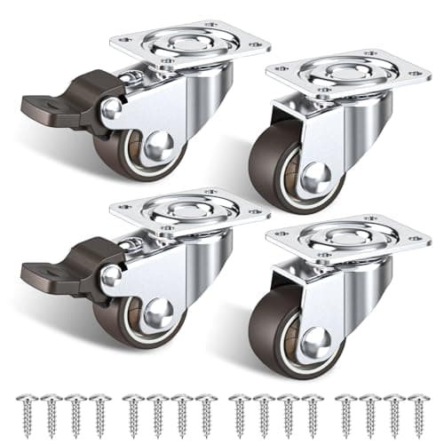HOLKIE 25mm Castor Wheels with Safety Brake Set