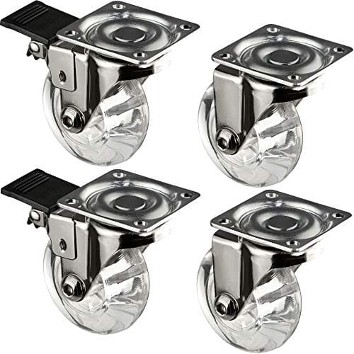 Gedotec 50mm Rubber Furniture Castors with Brake Set