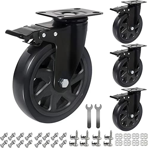 IQWTU 150mm Heavy Duty Swivel Castors Set