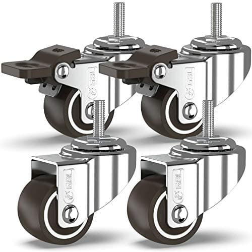 GBL 1' TPRFIXED Heavy Duty Castor Wheels - 4 Pack