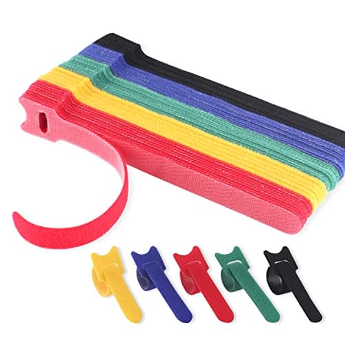 Xiagqinyun 100pcs Reusable 5-Color Cable Straps