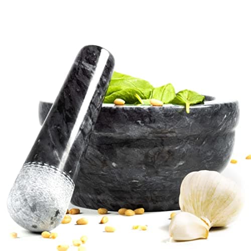 Coninx Solid Black Marble Mortar and Pestle
