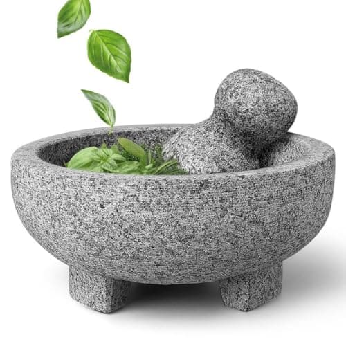Flexzion Granite Mortar and Pestle Set 7.9 Inch