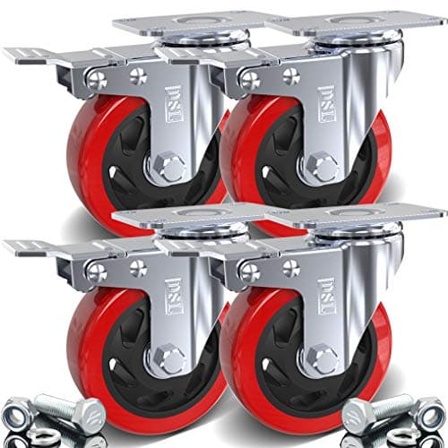 DSL 100mm 4 x Braked Heavy Duty Castors